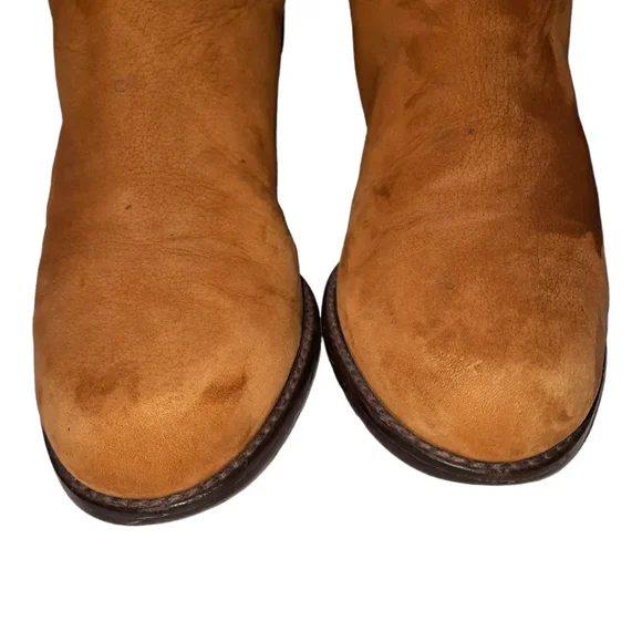 STUART WEITZMAN Thigh-High Boot Suede Leather OTK Cognac Walnut Brown Low Heel 7 - Picture 10 of 16